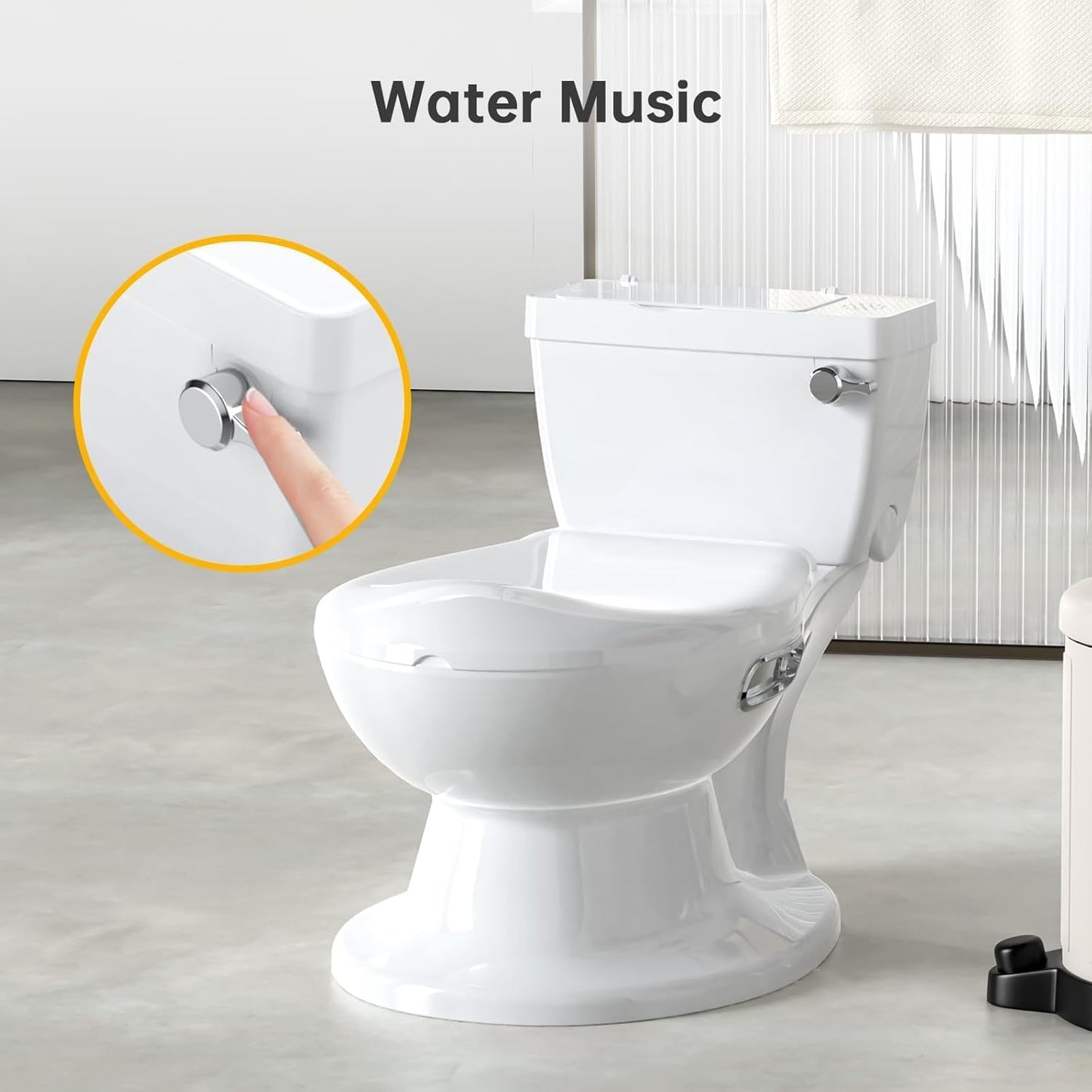 2-in-1 Toddler Potty Training Toilet, Training Potty Toilet for Baby, Realistic Flushing Sound for Boys & Girls Ages, Washable Split Potty Training with Soft Seat, with Wipes Storage, Paper Holder