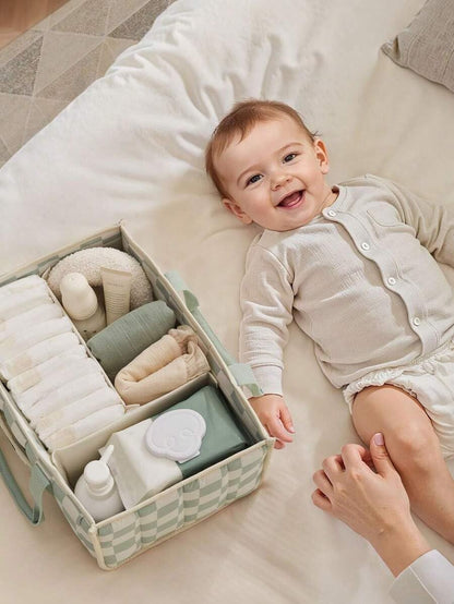 Diaper Caddy Organizer,Cute Floral Nursery Storage Basket,Soft Portable Changing Table Car Caddy Organizer Gift (Floral B)