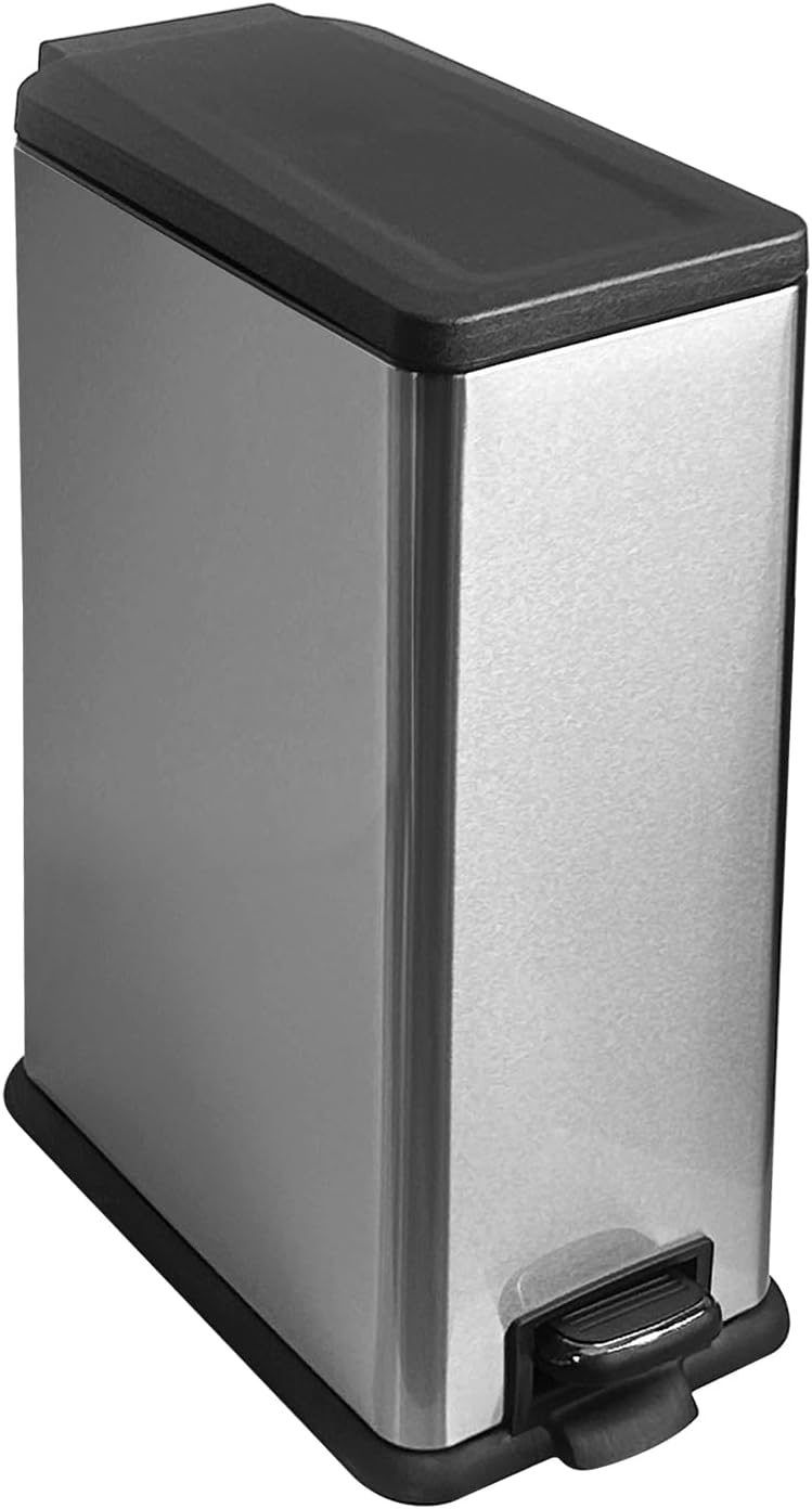 Diaper Pail, Baby Diaper Trash Can with Removal Inner Liner, Childproof Lock, Stainless Steel Garbage Pail with lid, Soft Close, Odor Control Diaper Disposal Bin, 4 Gallon Pink Diaper Can