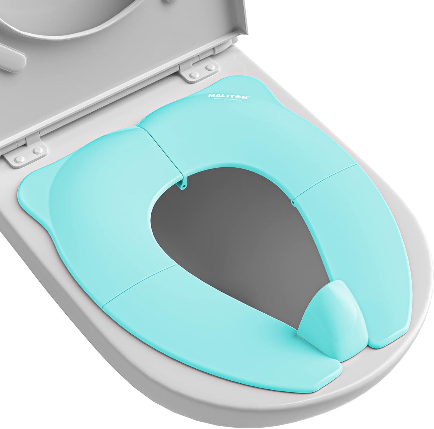 Portable Potty Seat for Toddler Travel - Foldable Non-Slip Potty Training Toilet Seat Cover for Boys Girls, Baby Kids with Drawstring Bag (Green Frog)
