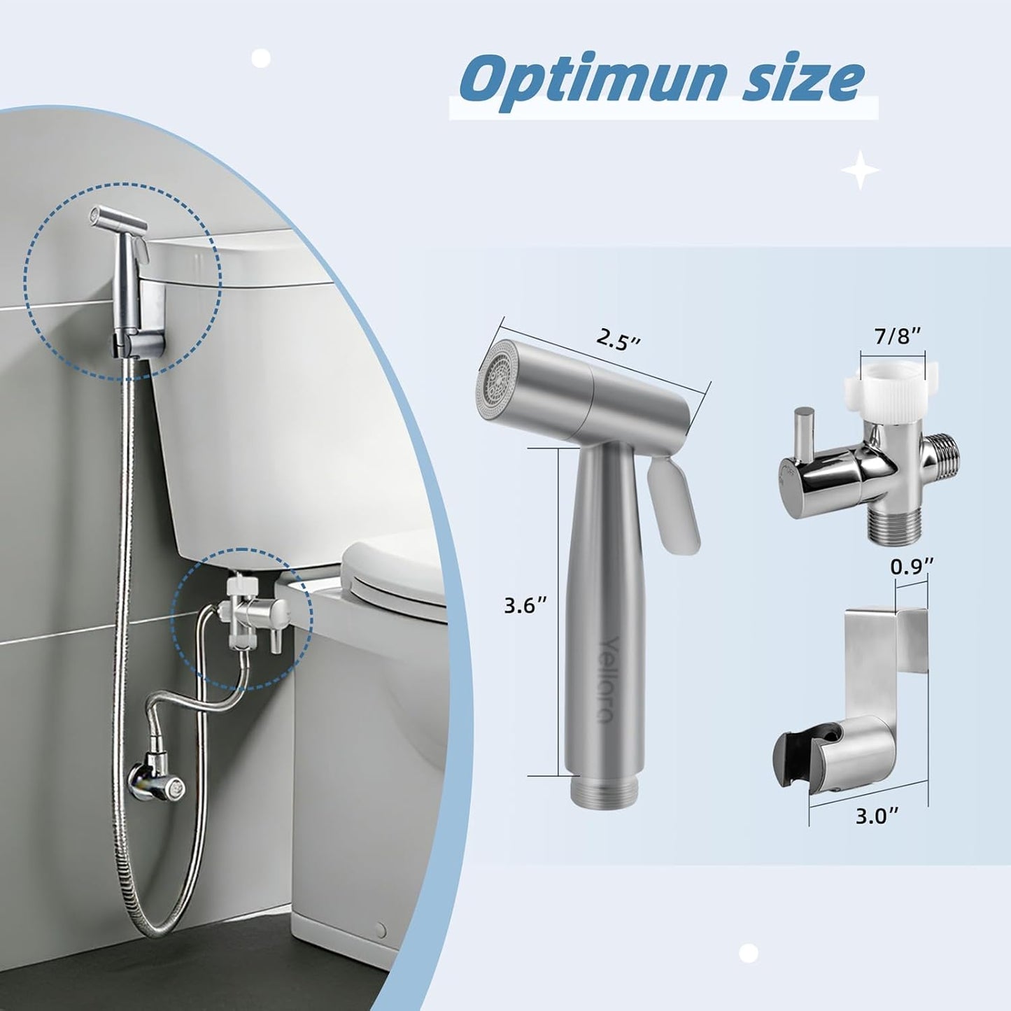 Handheld Bidet Sprayer for Toilet - Feminine Wash, Toilet Cleaning - Stainless Steel, Adjustable Water Pressure, Easy Installation
