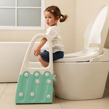 Two Step Stool with Handrails for Toddler and Kids, Standing Learning Stool Tower for Bathroom Sink, Potty Training, Children Step Up Learning Helper with Handles and Safety Non-Slip Pads(Gray)