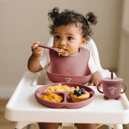 10-Piece Silicone Baby Feeding Set – BPA-Free, Spill-Proof Suction Plate, Bowl, Bib, Snack Cup & Utensils | Dishwasher Safe, Baby Gift Ready (Blue)