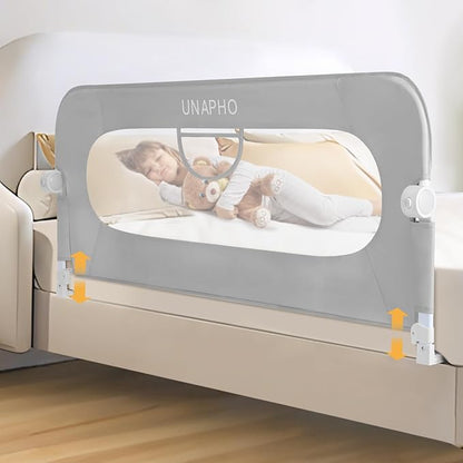 Bed Rail for Toddlers,Swing Down Kids Bed Rails Guard for Twin,Full,Queen,Bunk Size Bed,Extra Tall Child Bed Rail Guard with Reinforced Anchor Safety System,40" L x 29.5" H,Grey