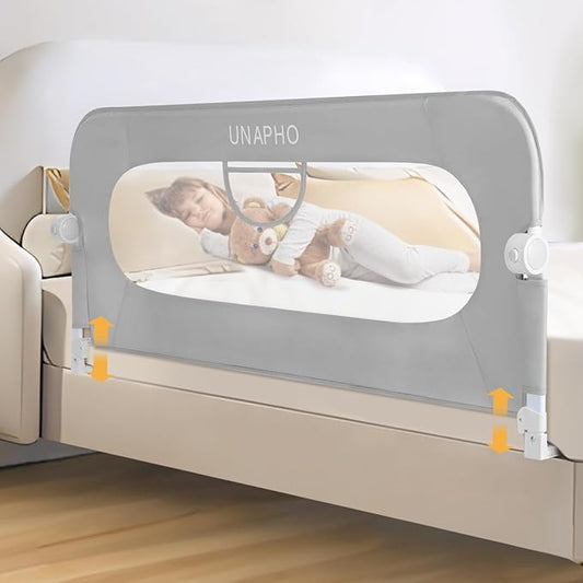 Bed Rail for Toddlers,Swing Down Kids Bed Rails Guard for Twin,Full,Queen,Bunk Size Bed,Extra Tall Child Bed Rail Guard with Reinforced Anchor Safety System,40" L x 29.5" H,Grey
