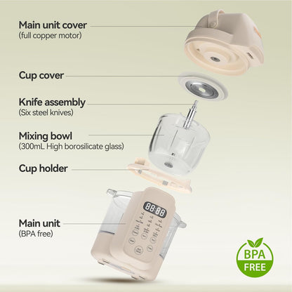 Baby Food Make 10 OZ Baby Food Puree Maker, Steamer Puree Blender with Three Age Groups, Auto Cooking & Grinding, 24-Hour Appointment/Self Cleans/Touch Screen Control, Manual Mode