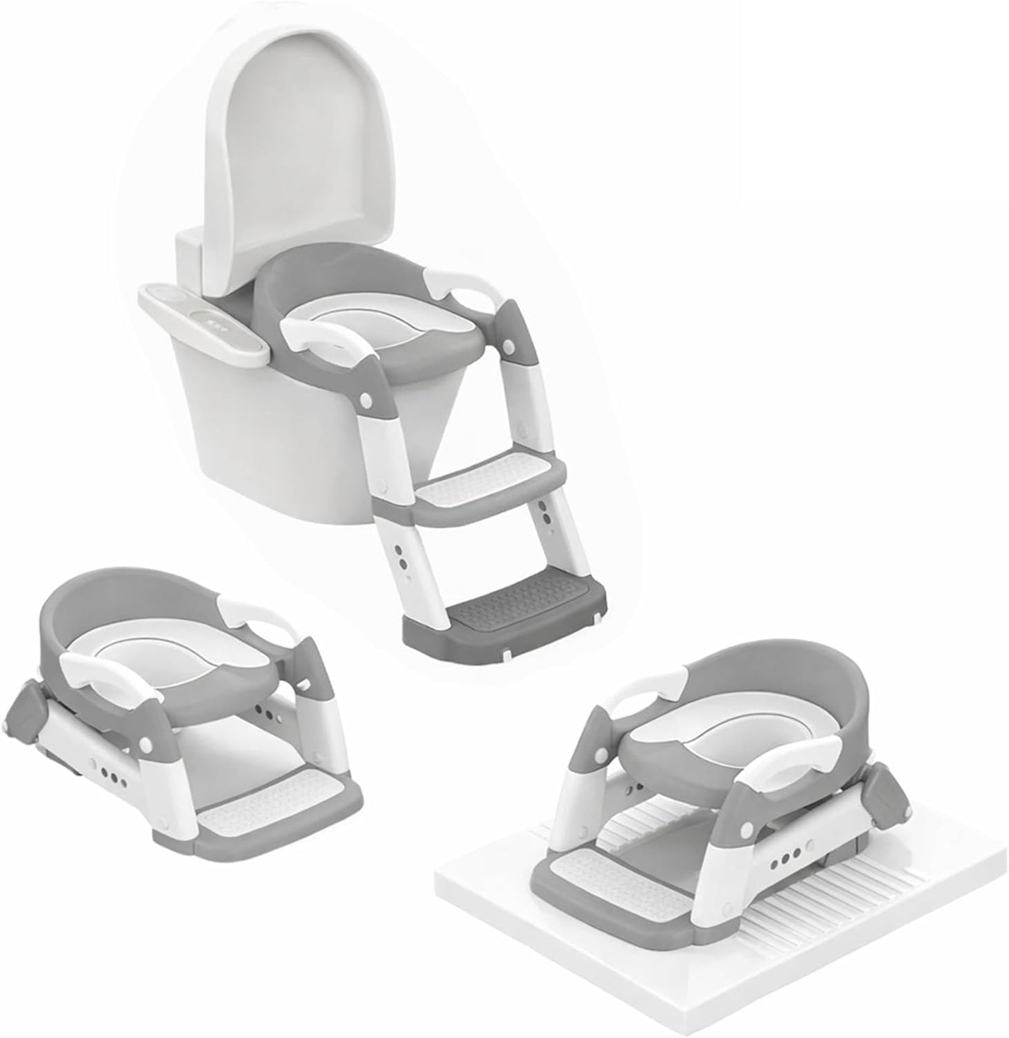 Potty Training Seat - 2026 Upgraded 3-in-1 Foldable Potty Chair with Adjustable Step Stool, Removable Cushion & Splash Guard, Portable Potty Training Toilet for Toddler Boys and Girls (Cyan)