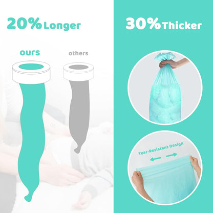 [10 Pack] Dekor Classic Diaper Pail Refills, Extra-Thick Continuous Liner Bags Compatible with Dekor Classic Diaper Pails, Strong Diaper Pail Refills for Baby & Adult Diapers, Nursery Odor Control