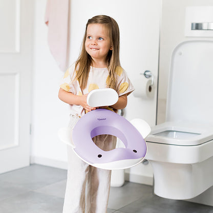 Kindsgut Whale Potty Training Seat for Toddlers – Kids Toilet Seat with Backrest, Non-Slip, Fits Round & Oval Toilet Seats, Designed in Germany, Peach