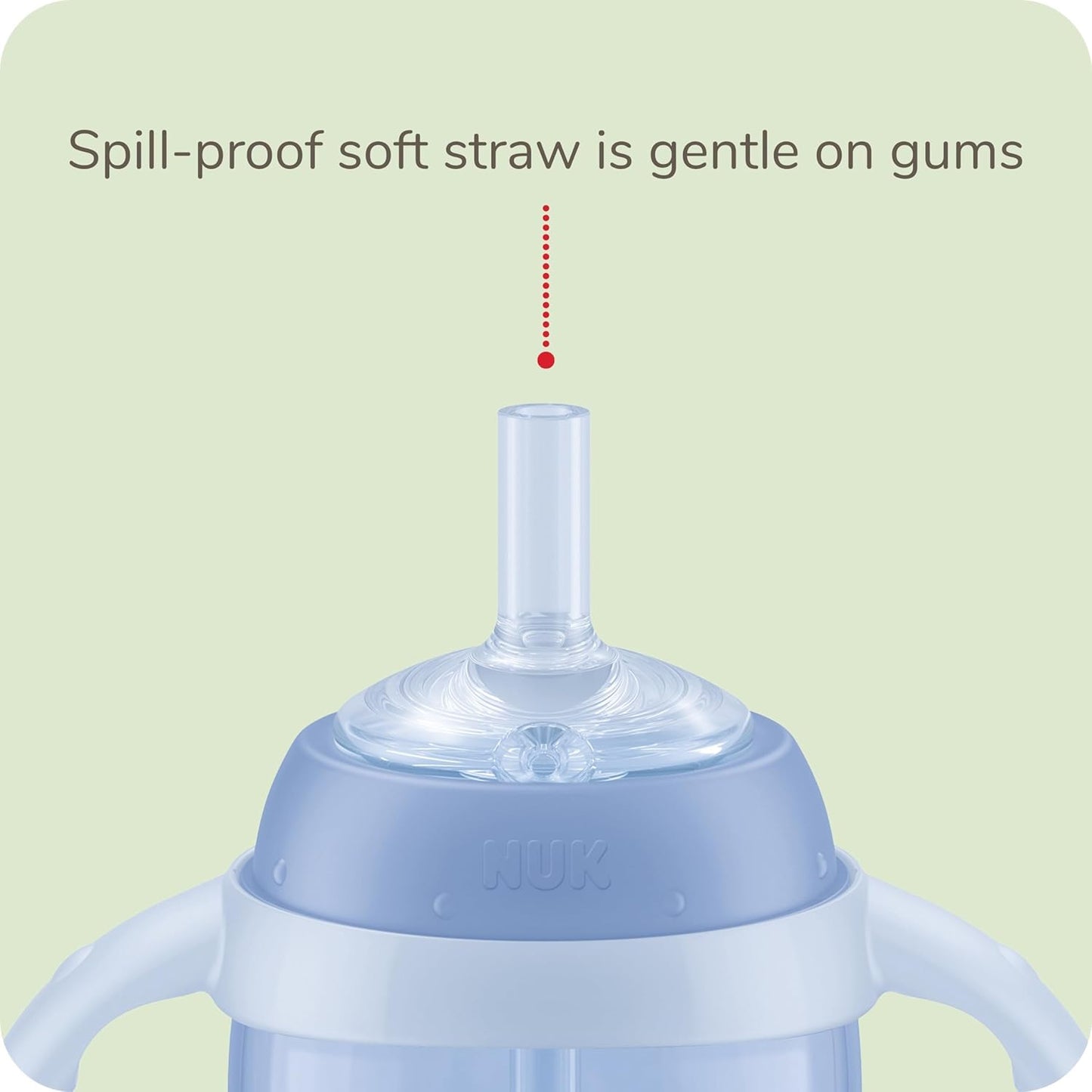 NUK Learner Straw Cup, 10oz, 2-Pack - Toddler Sippy Cup with Soft Straw for Easy Drinking, Suitable for Ages 8 Months and Up, Timeless Collection