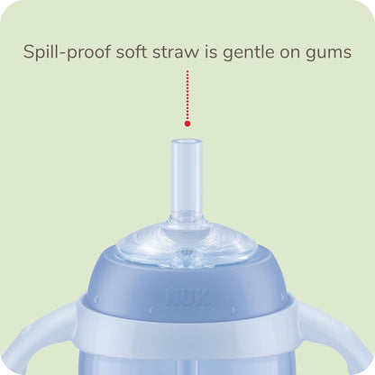 NUK Learner Straw Cup, 10oz, 2-Pack - Toddler Sippy Cup with Soft Straw for Easy Drinking, Suitable for Ages 8 Months and Up, Timeless Collection