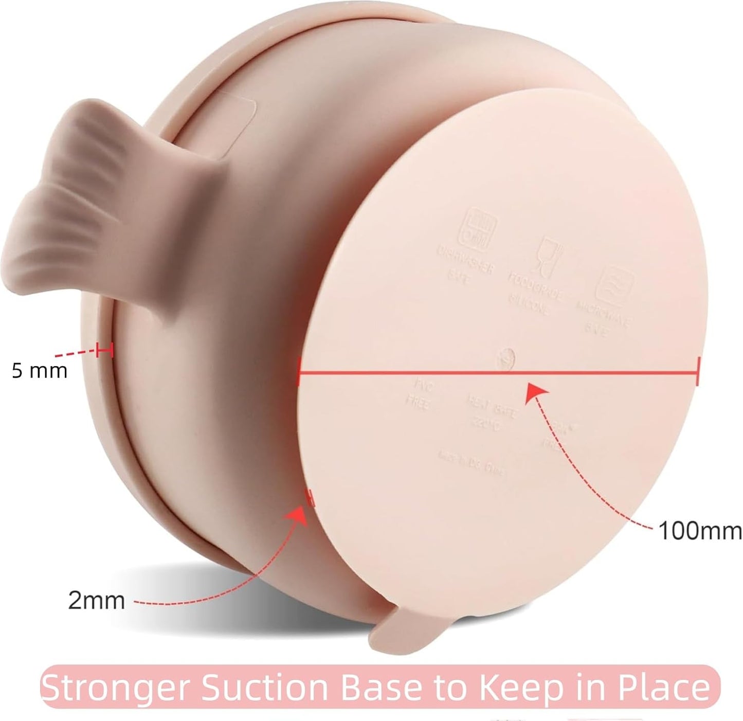 Dommy Baby Bowl with Suction BPA-Free Suction Bowl for Baby with Spoon and Fork Silicone Suction Bowl with Lid