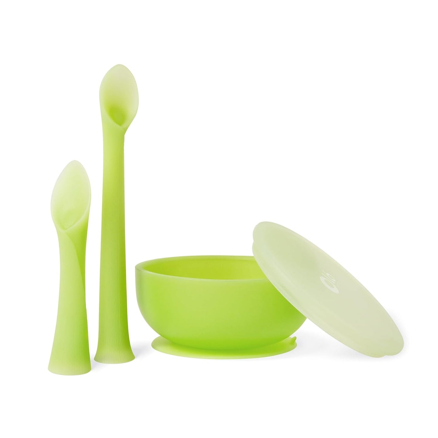 Olababy Baby Led Weaning Advanced Feeding Set – Silicone Training Spoon & Suction Bowl with Lid, BPA Free Self-Feeding Set for Babies 6+ Months (2 Piece)