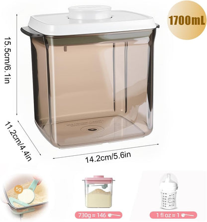 Formula Container 1700ml Airtight Formula Dispenser To Go Milk Powder Containers with Scoop and Scraper Food Storage Container