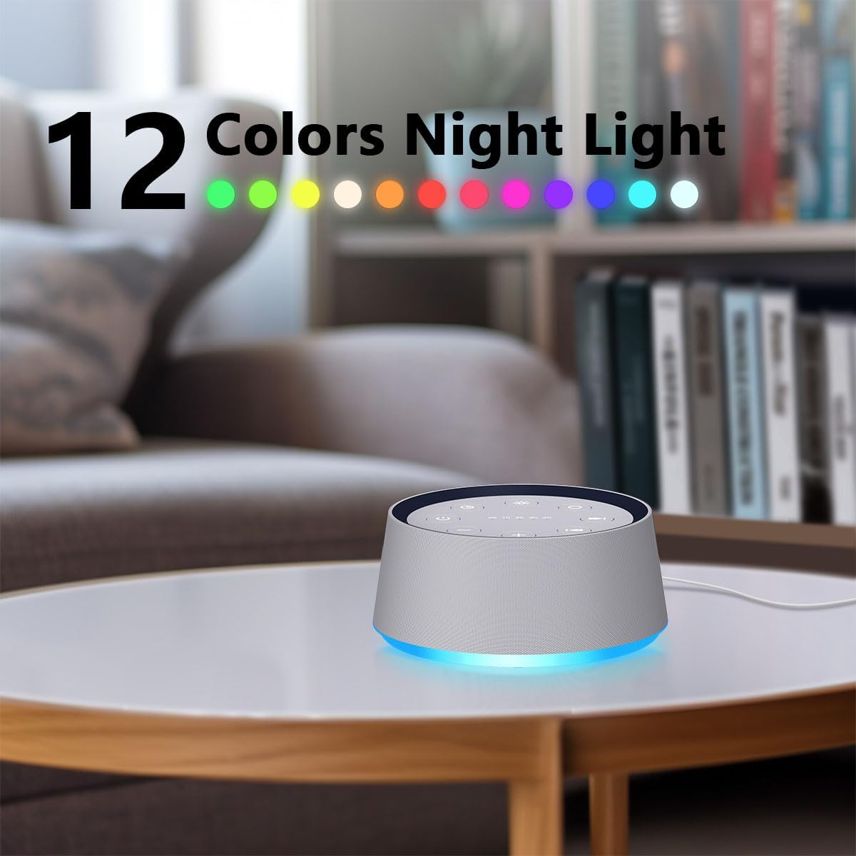 Brown Noise Sound Machine 30 Soothing Sounds White Noise Machine with 12 Night Light Colors Sleep Machine for Adults Baby Kids 36 Volume Levels Noise Canceling for Office Home Privacy