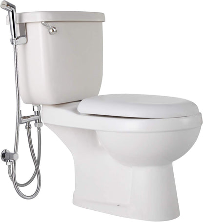 Handheld Sprayer Kit with Adjustable Jet Spray for Toilet, Double Shut-Off Design Chrome Finish
