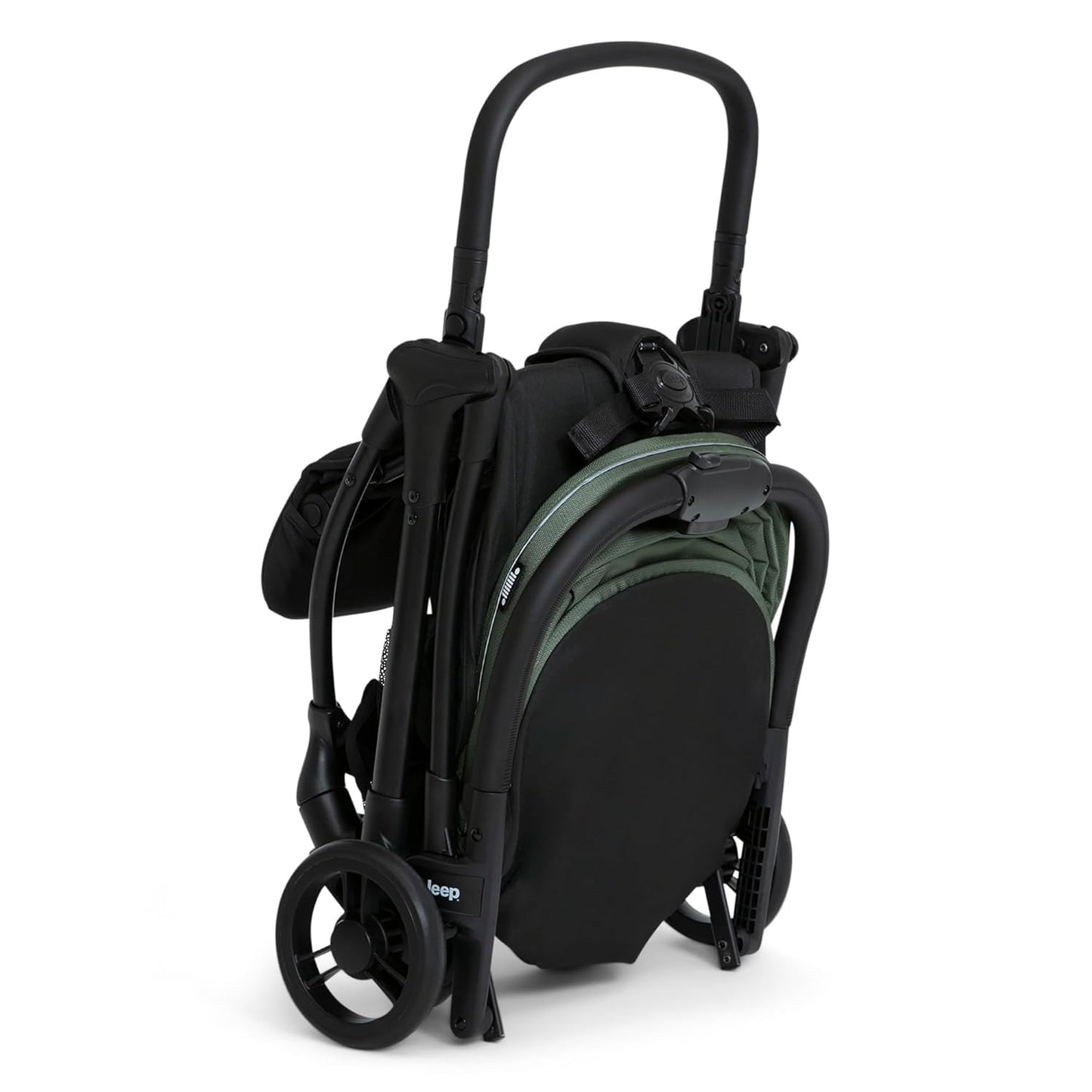 Jeep Altitude Compact Travel Stroller by Delta Children Greenguard Gold, Easy One Hand Fold, Lightweight, Extendable Canopy with Peek-a-Boo Window, Reclining Seat, 4 Wheel Suspension, Olive Green