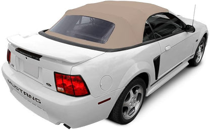 Sierra Auto Tops & Seats Convertible Top for 1994-2004 Ford Mustang - Saddle, Sailcloth Vinyl - Convertible Top Replacement with Plastic Window - Mustang Convertible Top, Complete Soft Top