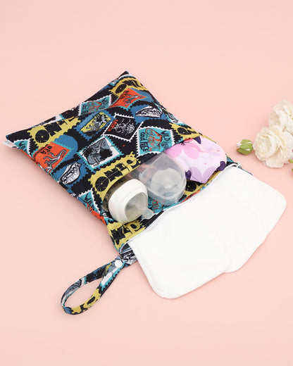 ALVA ALVABABY 3 Cloth Diaper Wet Dry Bags Waterproof Reusable with Two Zippered Pockets Travel Beach Pool Daycare Soiled Baby Items Yoga Gym Bag for Swimsuits or Wet Clothes Small medium Large - Colors A