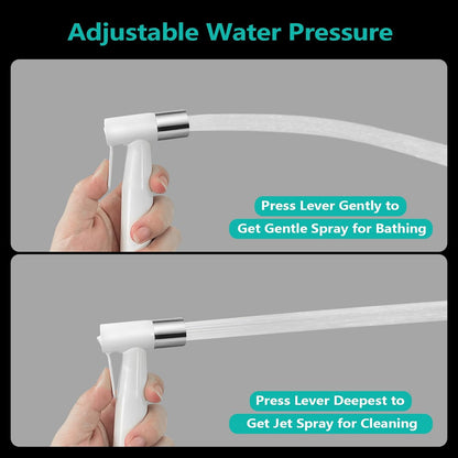 BARROCK Handheld Bidet Sprayer for Toilet, Stainless Steel Metal Made Baby Cloth Diaper Spraying Kit, Bathroom Toilet Bidet Attachment Set for Bathing Pets and Feminine Hygiene, Matte Black