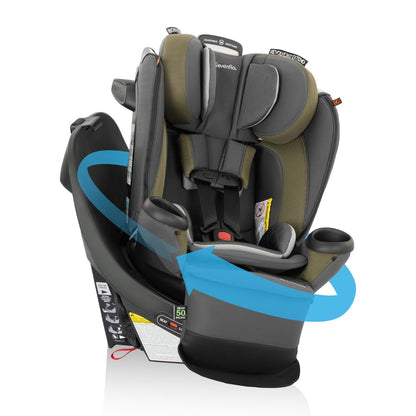 Evenflo Revolve360 Extend Convertible Car Seat with 360 Degree Rotation, Extended Rear-Facing, Forward-Facing, Booster Mode, and Secure Latch Install, Revere Gray
