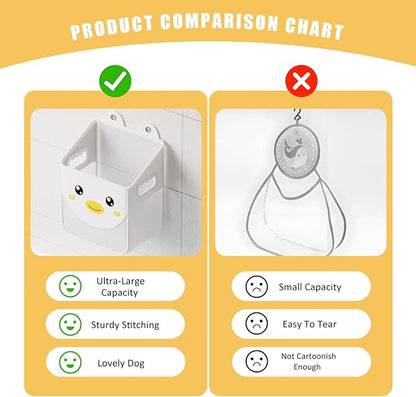 Ligereza Quick Fetch Way Bath Toy Storage, Cute Mesh Bath Toy Organizer, Large Capacity and Large Opening Baby Bathtub Toy Holder for Tub, Multipurpose Mesh Shower Bag (White)