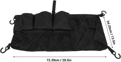 Folding Wagon Side Pocket, Oxford Cloth Stroller Wagon Cargo Net Side Caddy Organizer with Hooks, Hanging Storage Caddy Black