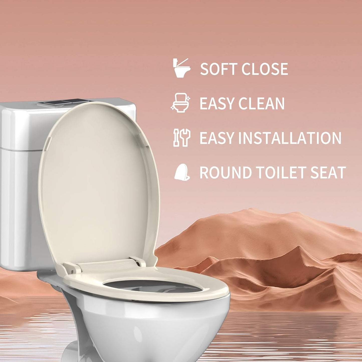 Potty Training Toilet Seat, 16.5" Round White Seat with Built-In Toddler Function, Design for Both Child and Adult,with Detachable Seat Stable .Safe PP Material,Slow Close,Magnets- Round,Easy Install