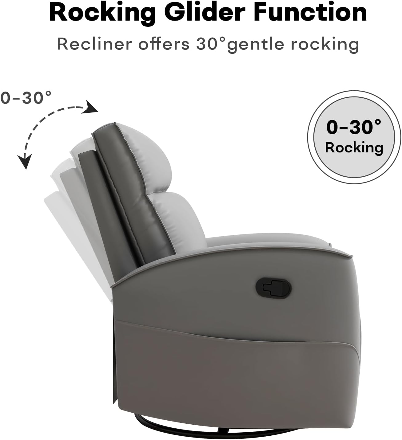 HAOMARKETS Electric Swivel Rocker Recliner Chair, Power Faux Leather Glider Rocking Recliners for Adults,360° Swivel Nursery Reclining Sofa with USB Charging Port, White