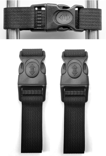 2 Pack Baby Safety Lock Strap, Middle Sliding Button with Dual Protection, Fits Kitchen French Door Refrigerators/Cabinets/RV Doors, Damage-Free Installation