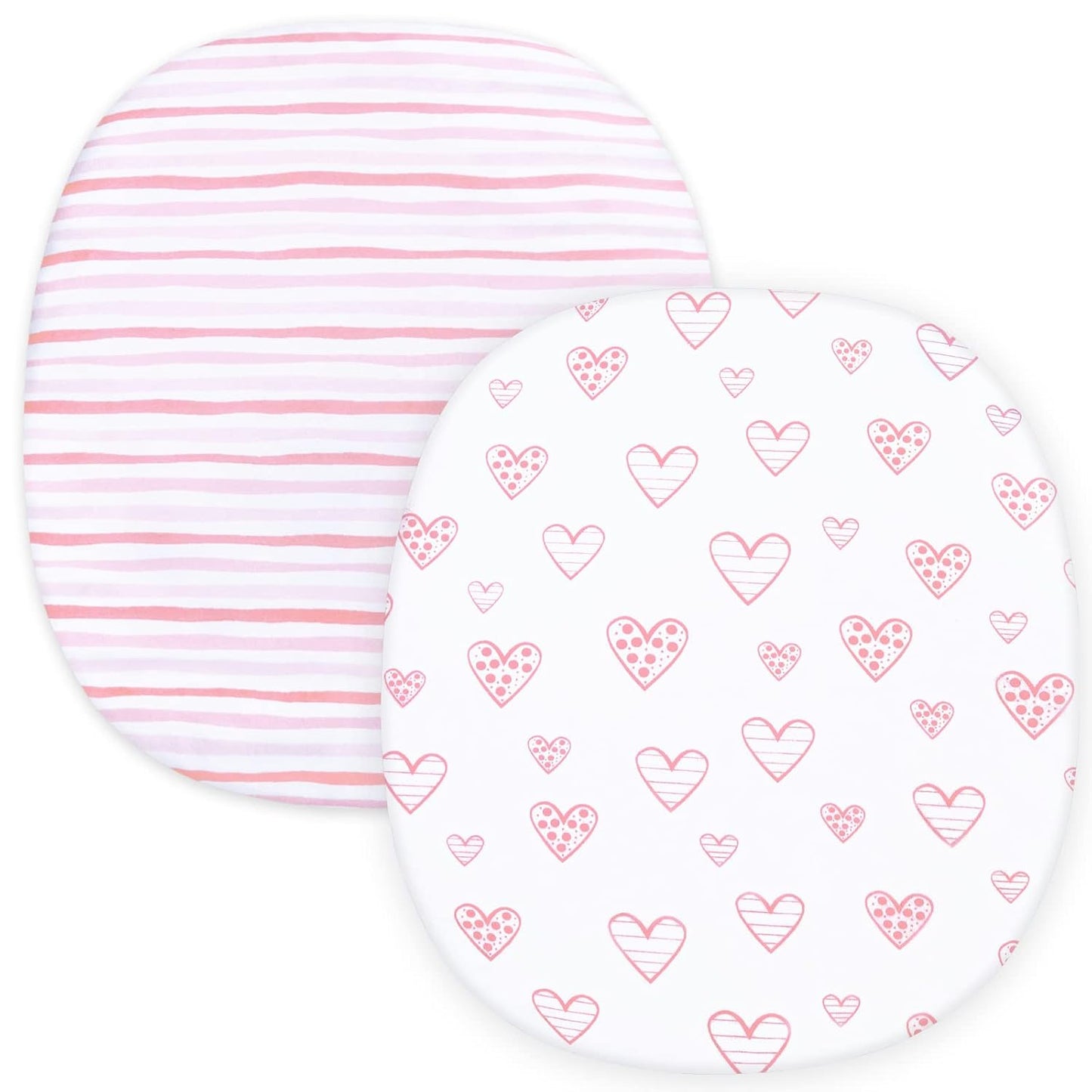 Bassinet Sheets Fit for Simmons Kids By The Bed City Sleeper Bassinet(Twins), Moses Basket and Hospital Bassinet, 100% Cotton, 2 Pack, Gray and White Print - Colors A