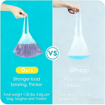 100 Pack Disposable Potty Liners with Drawstring, 17.3”×9.4” Universal Fit Potty Training Bags, Leakproof Tear-Resistant Toilet Seat Liner for Kids Toddlers, Travel Outdoor & Pet Waste Cleanup
