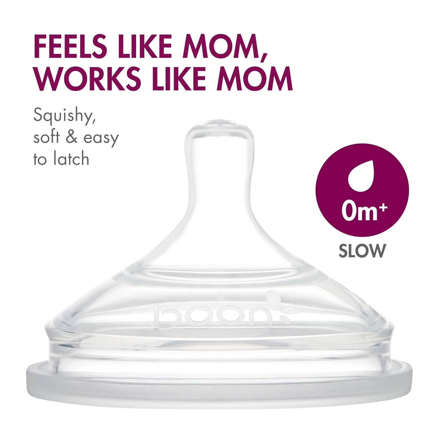 Boon Nursh Reusable Silicone Pouch Baby Bottles - Slow Flow Nipple - Silicone Baby Bottle Pouch and Nipple - Baby Feeding Essentials - Speckle - 0-3 Months - 3 Count - 4 Ounce