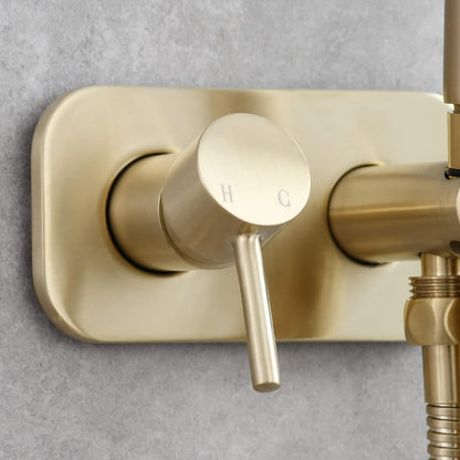 Tecmolog Stainless Steel Bathroom Bidet Sprayer Set Concealed Bidet Sprayer for Toilet Hot and Cold Handheld Cloth Diaper Sprayer Kit