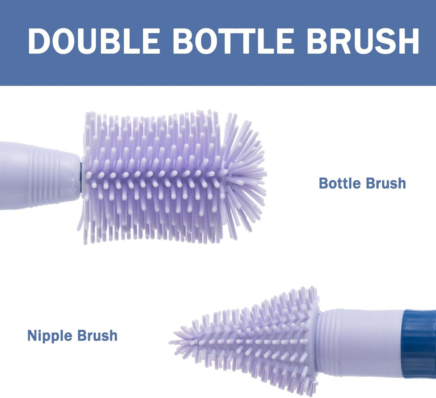 Travel Bottle Brush, 6-in-1 Portable Travel Bottle Cleaner Kit with Small Bottle Brush Built in Drying Rack, Nipple Brush, Straw Brush, Soap Dispenser, for Baby Bottles Under 8 OZ, BPA-Free(Yellow)