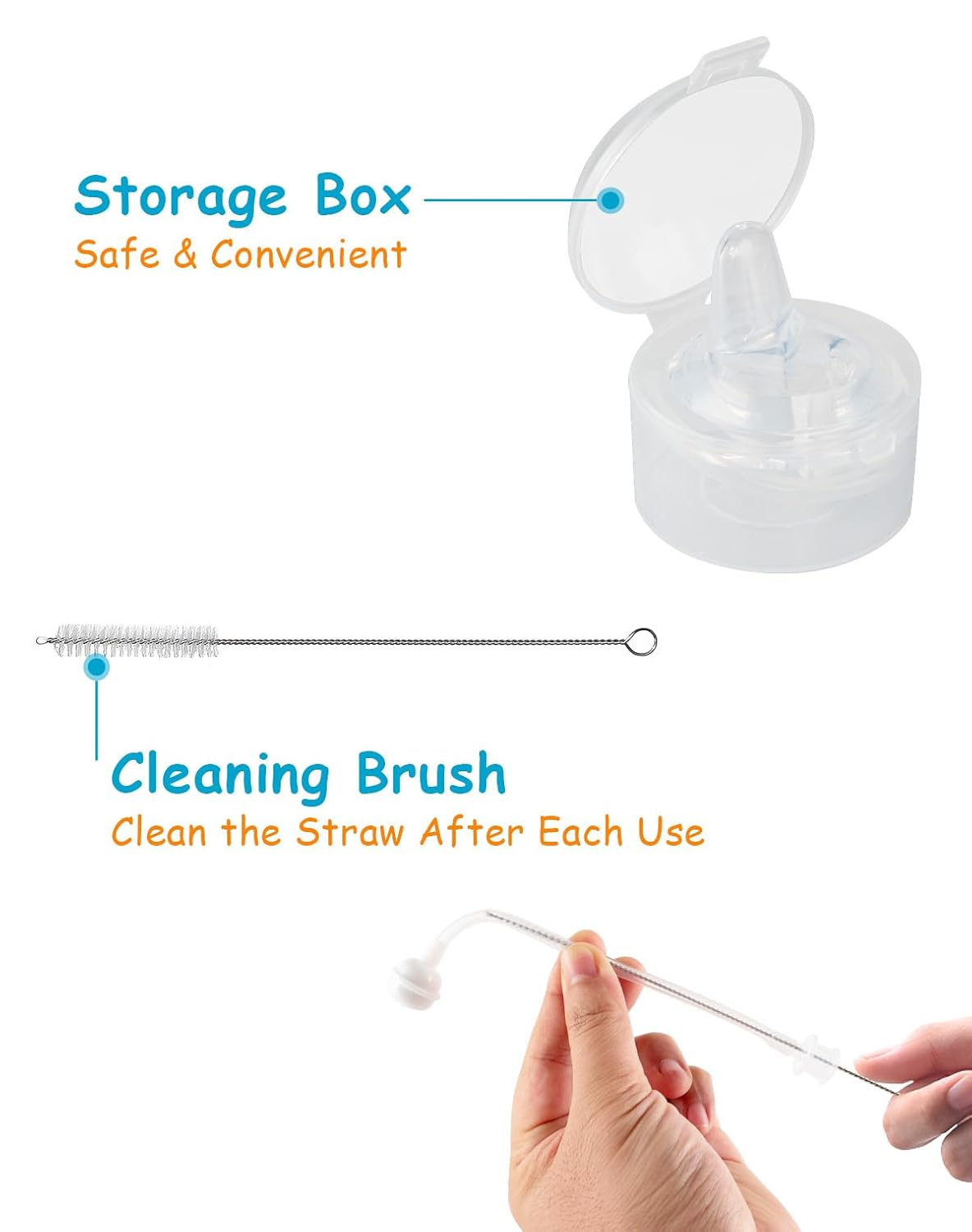 Straw Cup Soft Conversion Kit for Philips Avent Natural Baby Bottle, Toddler Transition Kit with Silicone Straw Top Nipple, Weighted Straw, Bottle Handle, Cleaning Brush, Spill-Proof, BPA-Free, 3-Pack