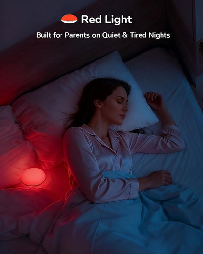 Egg Light for Nursery, Portable Baby Night Light for Breastfeeding, Rechargeable Baby Nightlight with Timer, Dimmable Battery Powered Red Lamp, Ultra-Long Battery Life for Bedside