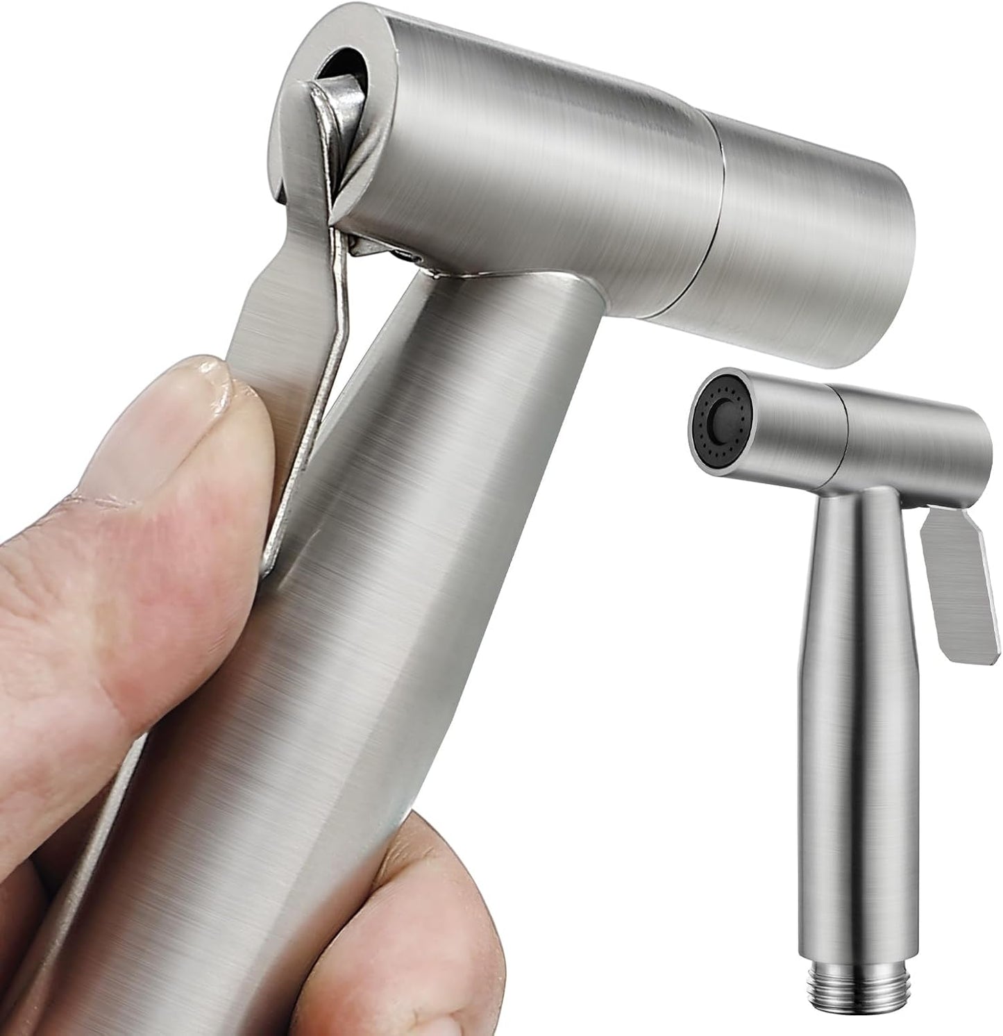 BARROCK 2 Pack Bidet Sprayer Head Only, Stainless Steel Handheld Shattaf Jet Spray for Toilet, Baby Cloth Diaper Sprayer with Adjustable Water Pressure Control, Brushed Nickel
