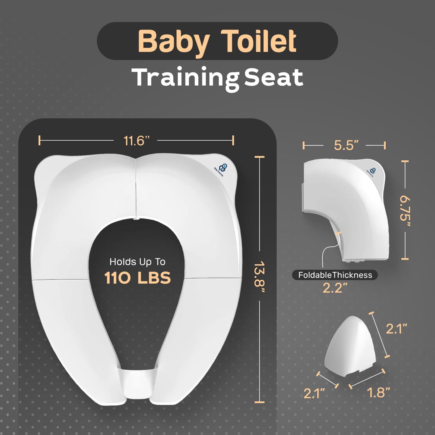 Baby Proof Me Potty Training Seat Travel – Foldable Potty Training Seat Cover for Toddlers, Portable, Travel Potty Seat, Folding Toilet Seat for Kids, and Toddler Toilet Seat Cover