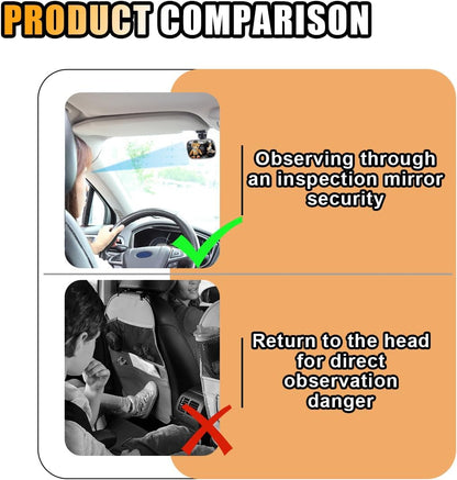 Car Rearview Baby Mirror, Universal Wide Angle Convex Mirror Clip-on Mirrors, Adjustable Convex Safety Rearview Mirrors for Viewing Rear Passengers, Suitable for Most Cars