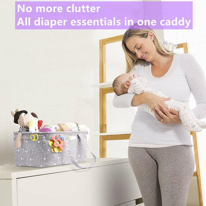 Pink Diaper Caddy Organizer for Baby Girl-Large Portable Diaper Caddy Basket for Changing Table-Diaper Organizer Caddy-Car Travel Tote Bag-Newborn Registry Baby Shower Basket for Diapers & Wipes