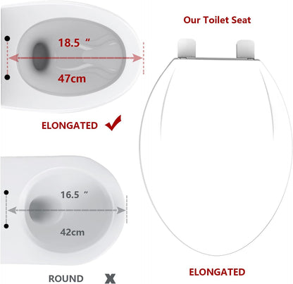 Toilet Seat Round,Toilet Seat with Toddler Seat Built in, Potty Training Toilet Seat Round Fits Both Adult and Child, with Soft Close,Easy Install and Clean - White, Round