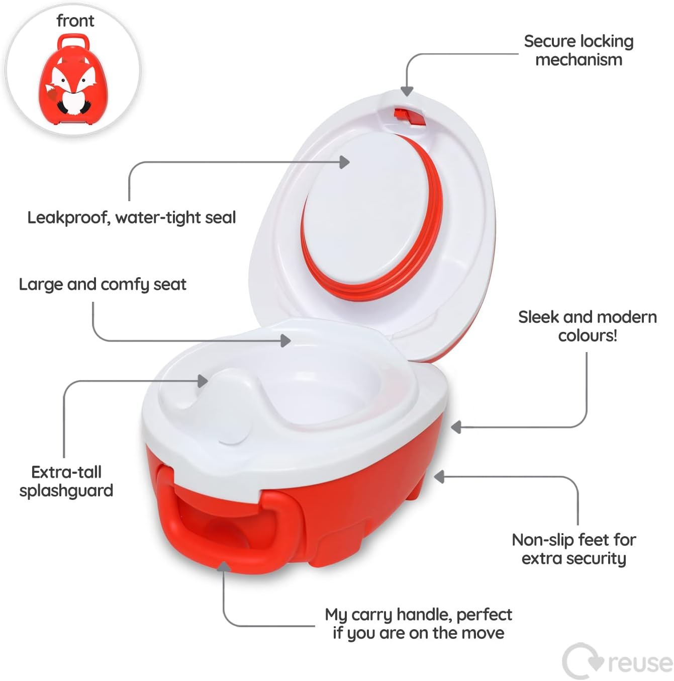 My Carry Potty - Ladybug Travel Potty, Award-Winning Portable Toddler Toilet Seat for Kids to Take Everywhere