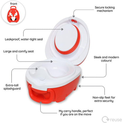 My Carry Potty - Ladybug Travel Potty, Award-Winning Portable Toddler Toilet Seat for Kids to Take Everywhere