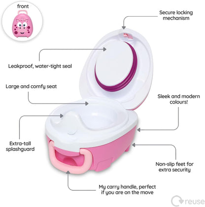 My Carry Potty - Ladybug Travel Potty, Award-Winning Portable Toddler Toilet Seat for Kids to Take Everywhere