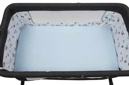 Bassinet Sheet Set 2 Pack Snug Fitted Bedside Sleeper Bassinet Sheets, Stretchy Ultra Soft, Unisex Boy Girl, Light Blue & Dinosaur