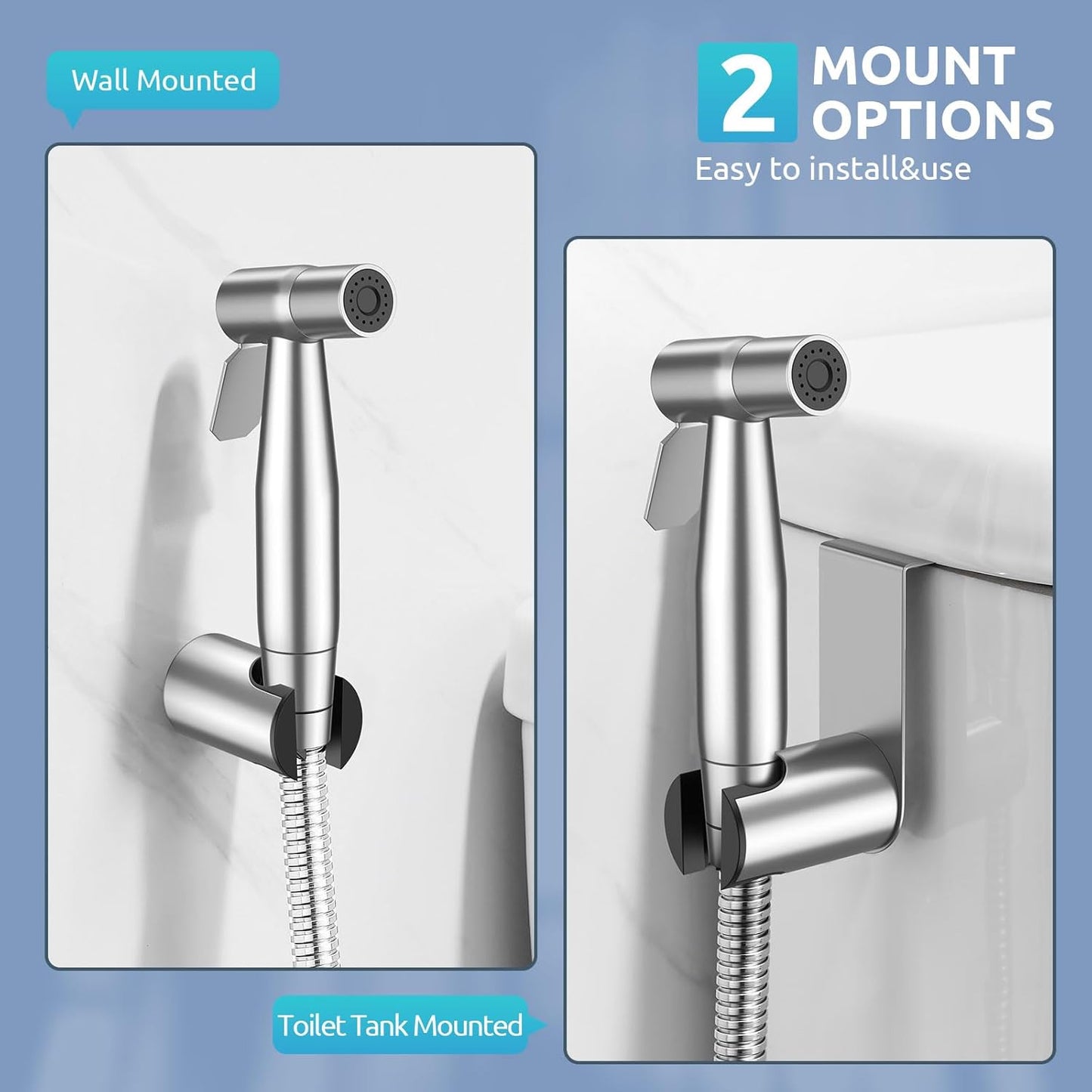 BRITULIF Handheld Bidet Sprayer for Toilet, Jet Sprayer for Toilet Muslim Shower, Adjustable Cloth Diaper Sprayer Bidets Attachment for Toilet, Toilet Bidet Sprayer with Bidet Hose for Feminine Wash