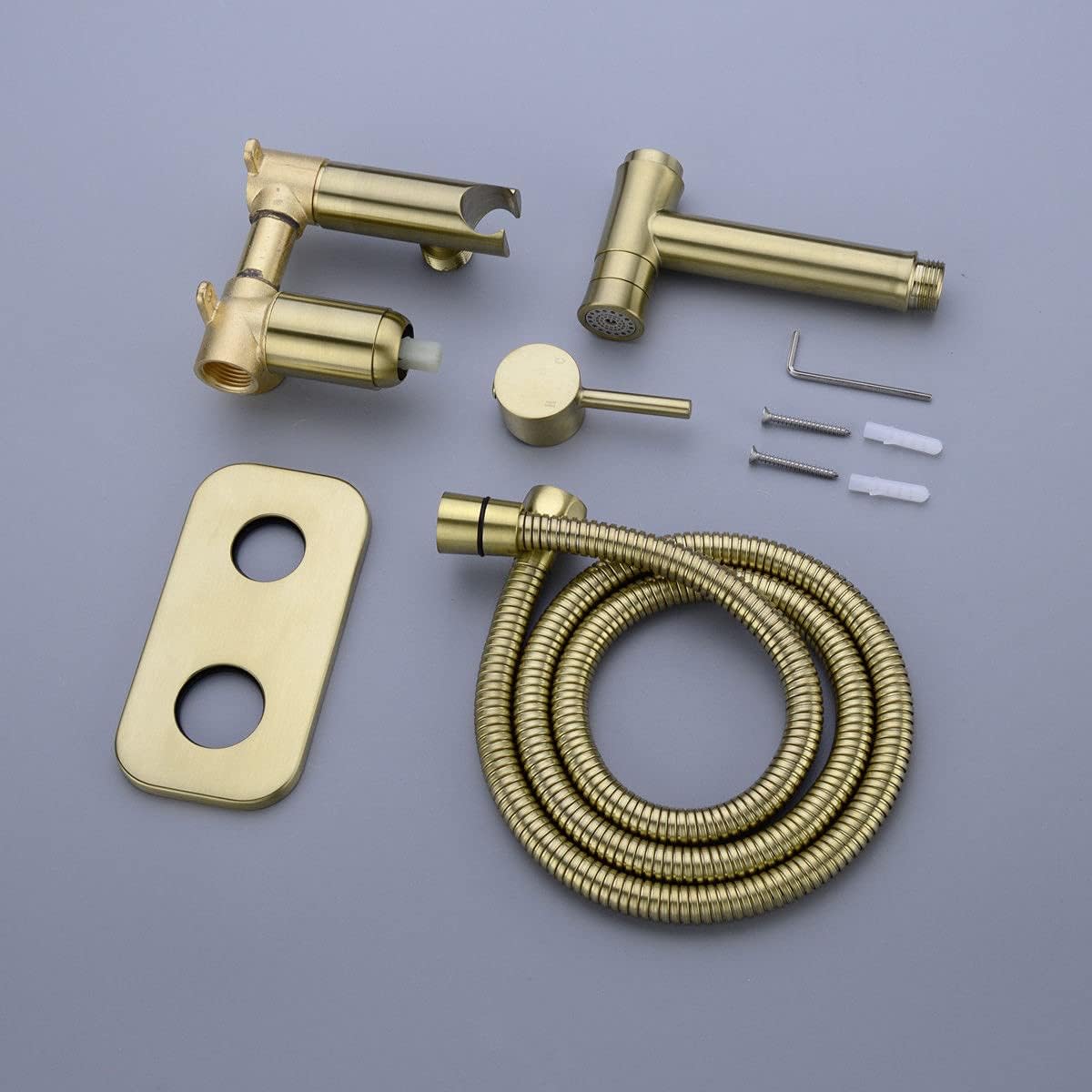 TRUSTMI Toilet Concealed Hot and Cold Bidet Spray Set, Brass Hand Held Warm Water Sprayer Shattaf,Chrome