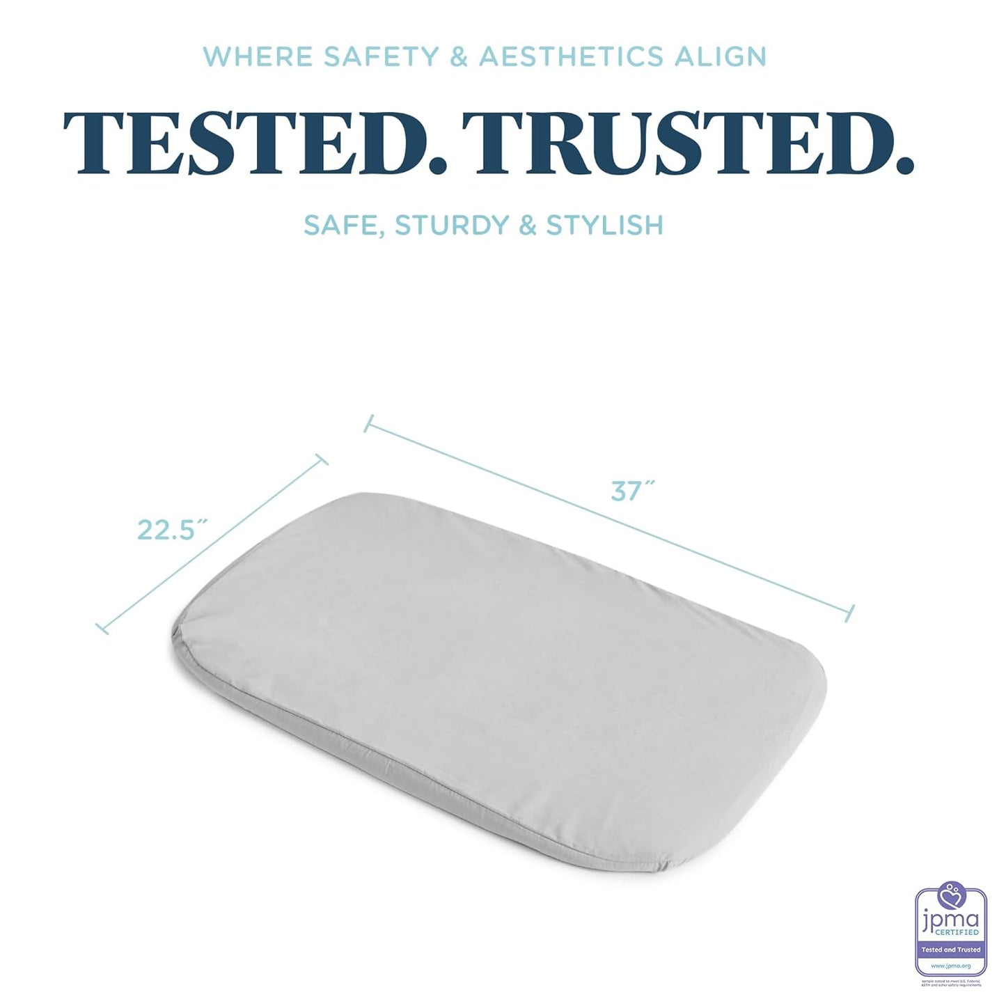 Baby Delight Beside Me Dreamer Bassinet & Bedside Sleeper Waterproof Fitted Sheet, Grey