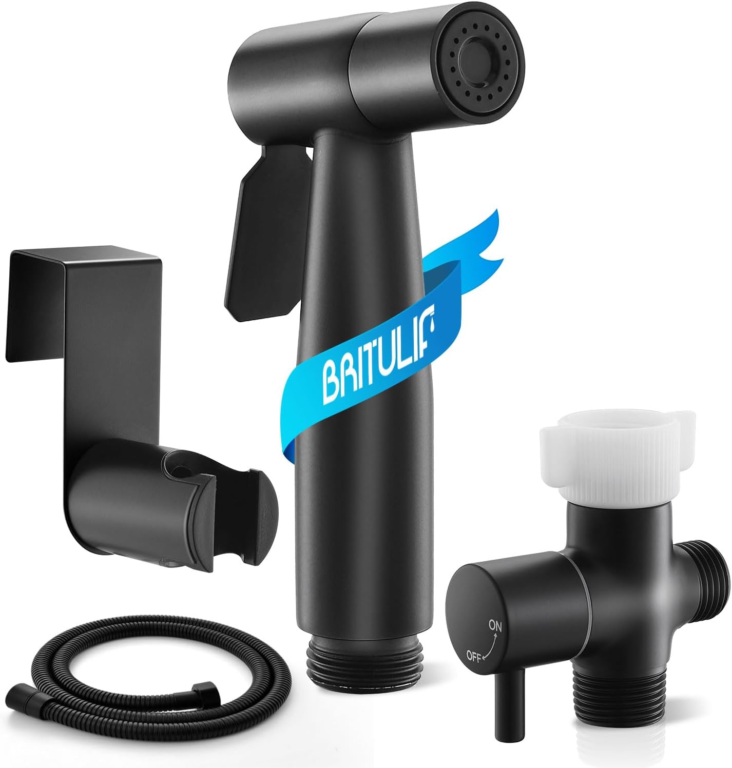 BRITULIF Handheld Bidet Sprayer for Toilet, Jet Sprayer for Toilet Muslim Shower, Adjustable Cloth Diaper Sprayer Bidets Attachment for Toilet, Toilet Bidet Sprayer with Bidet Hose for Feminine Wash